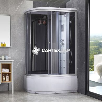 Душевой бокс с гидромассажем Q-tap 12080.2R Black/Grey