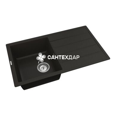 Мойка кварцевая Vankor Easy EMP 02.76 Black + сифон