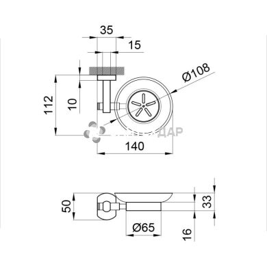 Мыльница настенная QT Liberty ORO 1159