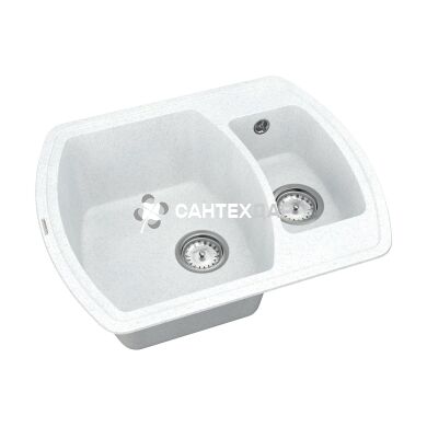 Мойка кварцевая Vankor Norton NMP 03.63 White stone + сифон