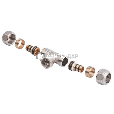 Тройник металлопластиковый обжимной Іcma 20х3/4х20 ВР №548