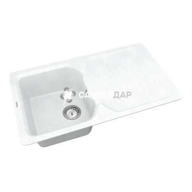 Мийка кварцева Vankor Sigma SMP 02.85 White stone + сифон