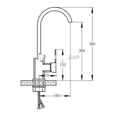 Смеситель для кухни Potato P4006-35 U на гайке