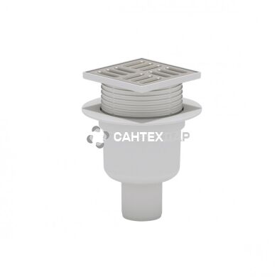 Трап вертикальный регулируемый ANI Plast TA5702 выпуск 50 мм с нержавеющей решеткой 10x10 см