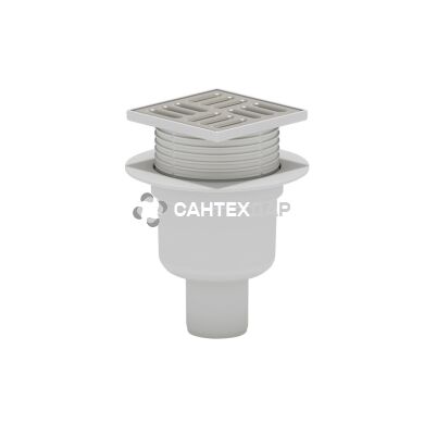 Трап вертикальный регулируемый ANI Plast TA5702 выпуск 50 мм с нержавеющей решеткой 10x10 см