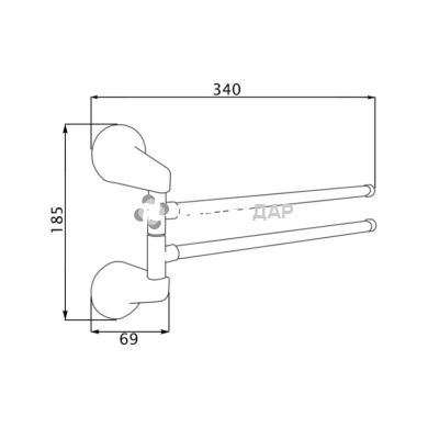 Держатель полотенец GF Italy 2812 двойной поворотный хром