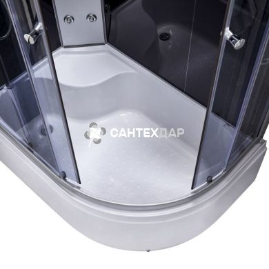 Гідробокс Lidz TANI 120x80L.GR, високий, скло тоноване, стінки чорні