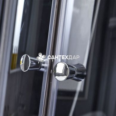 Гідробокс Lidz TANI 120x80L.GR, високий, скло тоноване, стінки чорні