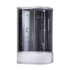 Гідробокс Lidz TANI 120x80L.GR, високий, скло тоноване, стінки чорні