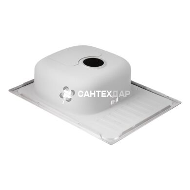 Мийка кухонна з нержавіючої сталі Qtap 6550 Satin 0,8 мм