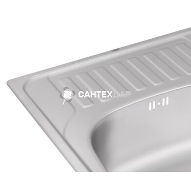 Мийка кухонна з нержавіючої сталі Qtap 6550 Satin 0,8 мм