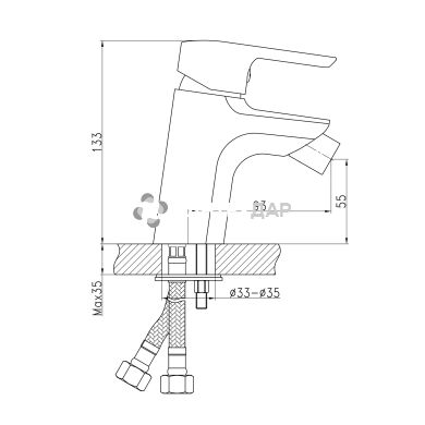 Смеситель для биде Q-Tap Tenso CRM 001A