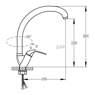 Смеситель для кухни Potato P59203-35 U на гайке
