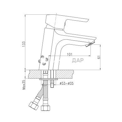 Смеситель для умывальника Q-Tap Tenso CRM 001