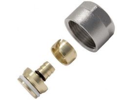 Соединитель конусный KAN Push 18x2.5 мм 3/4 ВР латунь для труб PE-Xc/Al/PE-HD Platinum