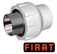 Муфта ППР Firat 20х3/4 НР белая
