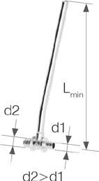 Тройник KAN Push 18x2/14x2 мм с никелированной трубкой Cu 15 мм L 750 мм левый