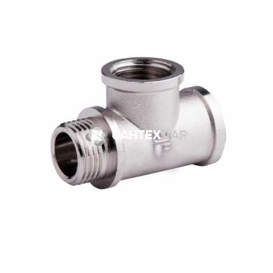 Тройник латунный SD Forte 1/2 ВВН никель