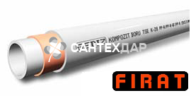 Труба ППР армированная стекловолокном Firat gediz PN 16 DN 20 белая