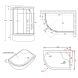Гідробокс Lidz TANI 120x80R.GR, високий, скло тоноване, стінки чорні