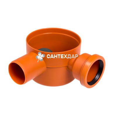 Корпус трапа Styron STY-690-J-3 горизонтальный выпуск 50 мм высота 80 мм 2 выхода