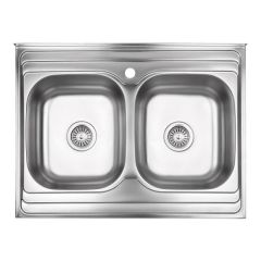 Кухонна мийка нержавіюча Lidz 6080 Decor 0,8 мм