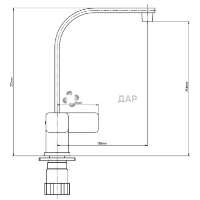 Смеситель для кухни GF Italy 10-007F-35 U CRM на гайке