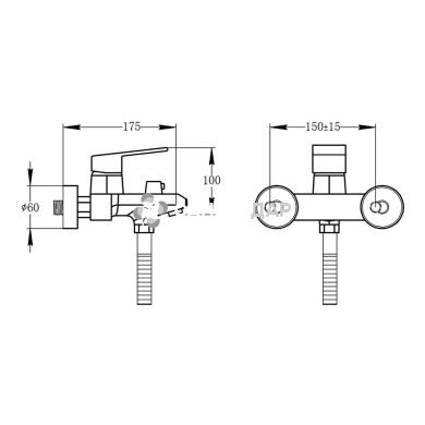 Смеситель для ванной Potato P3009-1-40