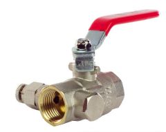 Кран шаровый со спускником Gross Optimal 1/2" ВВ ручка