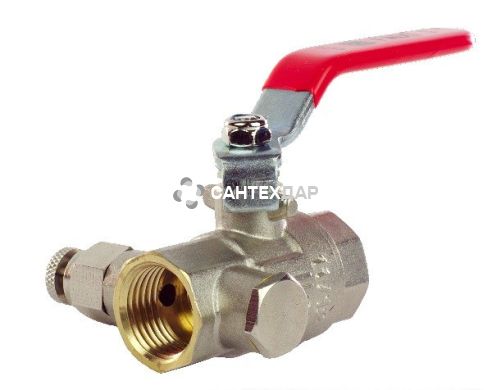 Кран шаровый со спускником Gross Optimal 1/2" ВВ ручка