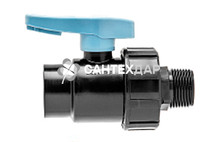 Кран шаровый для труб ПНД Unidelta 1 1/4" НВ