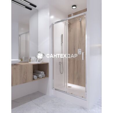 Двері в нішу Q-tap TAURUS CRM201-11.C6 і піддон UNISQUARE 301115 квадрат 100x100