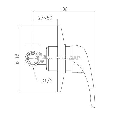 Смеситель для душевой кабины Q-Tap Eventi CRM 010-2 скрытого монтажа