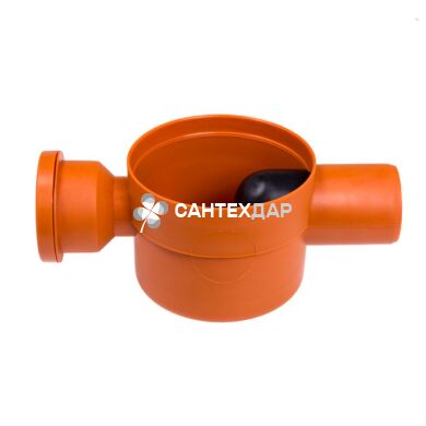 Корпус трапа Styron STY-652-3 горизонтальный выпуск 50 мм высота 80 мм 2 выхода