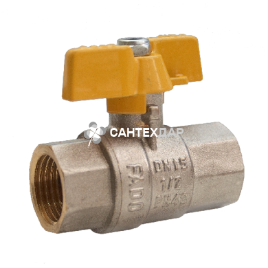 Кран шаровый для газа FADO PN40 1/2" ВВ бабочка