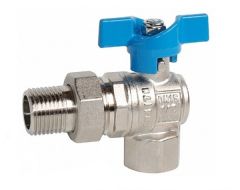 Кран шаровый с американкой Gross Optimal 3/4" угловой бабочка