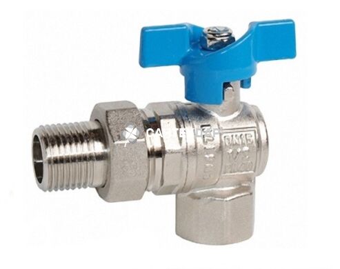 Кран шаровый с американкой Gross Optimal 3/4" угловой бабочка