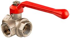 Кран шаровый трехходовой Valvo 1/2" ВВВ ручка