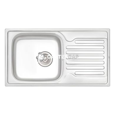 Мийка кухонна з нержавіючої сталі Qtap 7843 Satin 0,8 мм