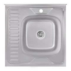 Кухонна мийка нержавіюча Lidz 6060-R Decor 0,8 мм