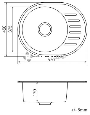 Мийка кварцева Vankor Lira LMO 02.57 Gray + сифон