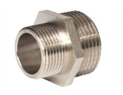 Ниппель латунный переходной Gross 1х3/4 НН никель