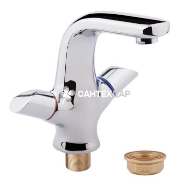 Смеситель для умывальника буксовый Potato P1059 на гайке