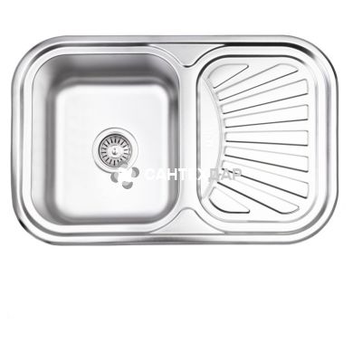 Кухонна мийка нержавіюча Lidz 7549 Satin 0,8 мм