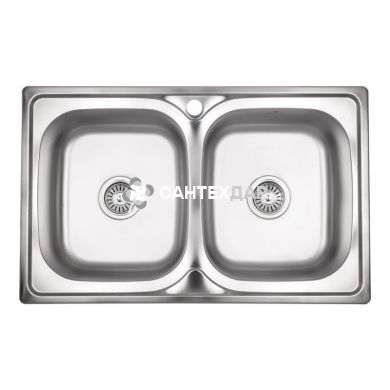 Кухонна мийка нержавіюча Lidz 7948 Decor 0,8 мм