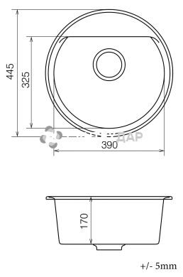 Мойка кварцевая Vankor Easy EMR 01.45 White Stone + сифон