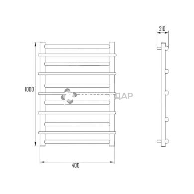 Рушникосушарка водяна UA Драбинка РЛС D 38/20х1/2" 40х100 S6