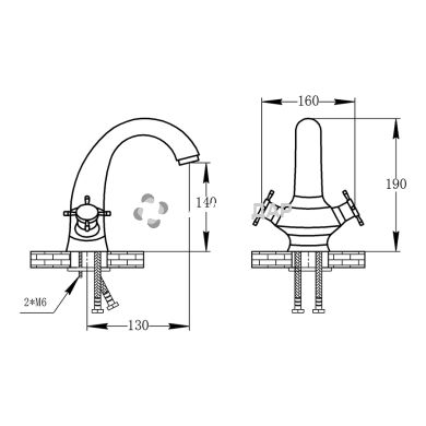 Смеситель для умывальника буксовый Potato P1054-7
