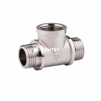 Тройник латунный SD Forte 1/2 НВН никель