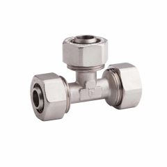 Тройник металлопластиковый обжимной SD Forte 16*16*16 мм